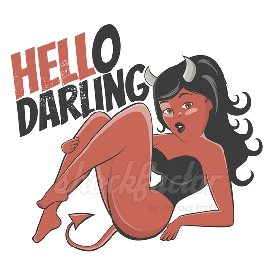 Teufel Mädchen Cartoon Clipart