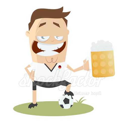 Fußball Deutsch Bier Cartoon Clipart
