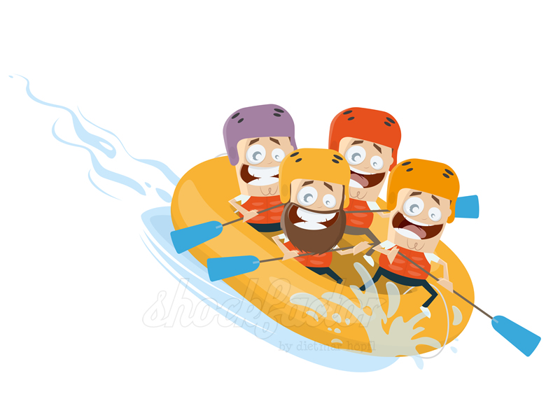 River Rafting Clipart Cartoon