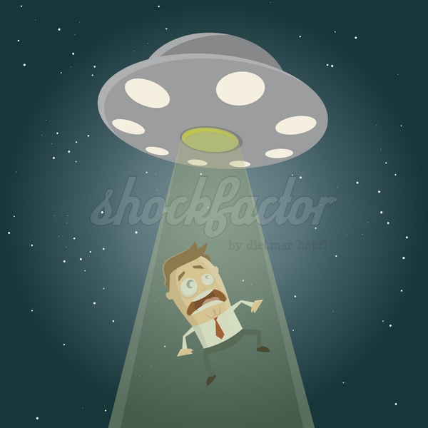 Ufo Entführung Cartoon Clipart Illustration