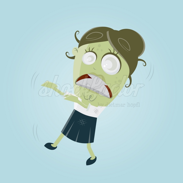 Walking Dead Frau Cartoon Clipart Vektor Illustration