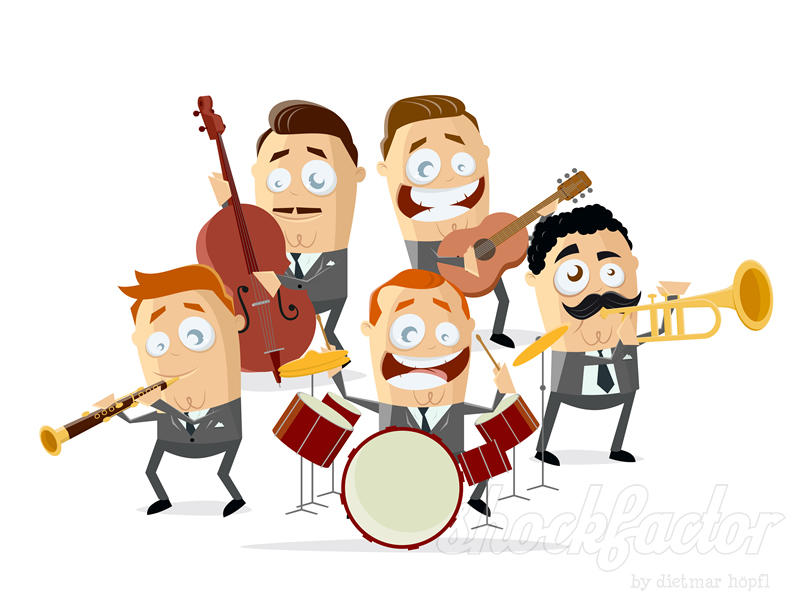 Musik Band Cartoon Comic Lustig Band