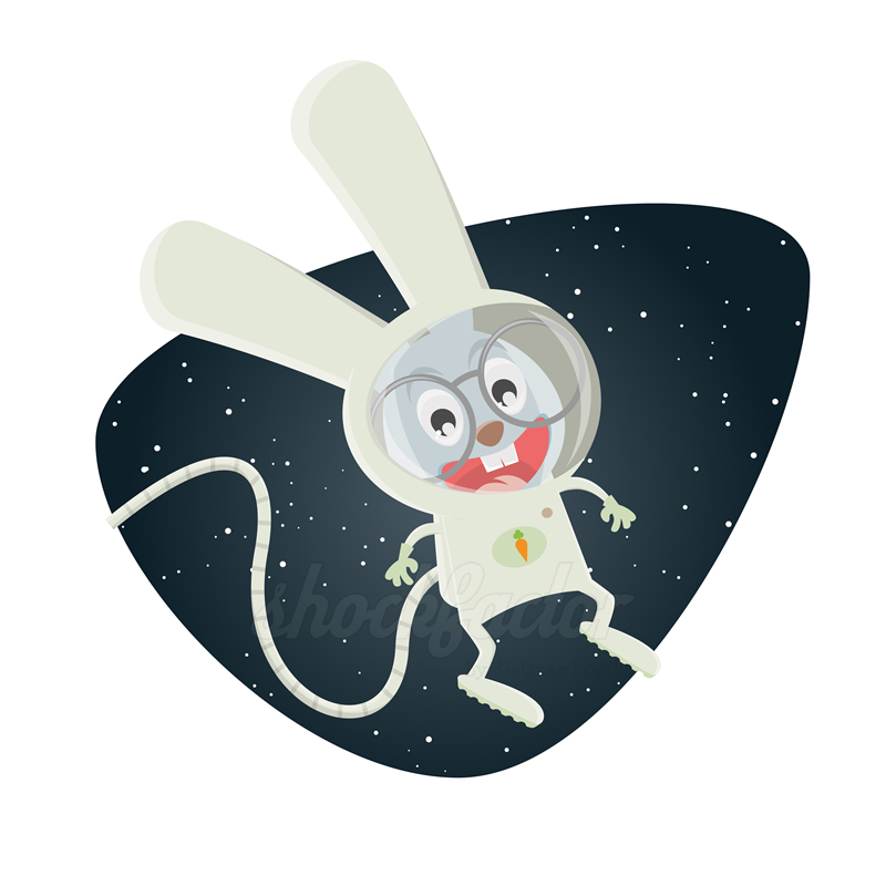 Hase Cartoon Comic Astronaut