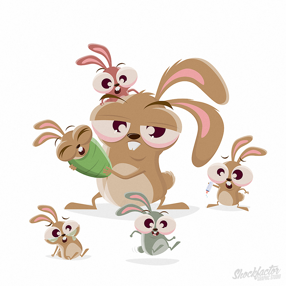 hase-cartoon-rabbit-bunny-family