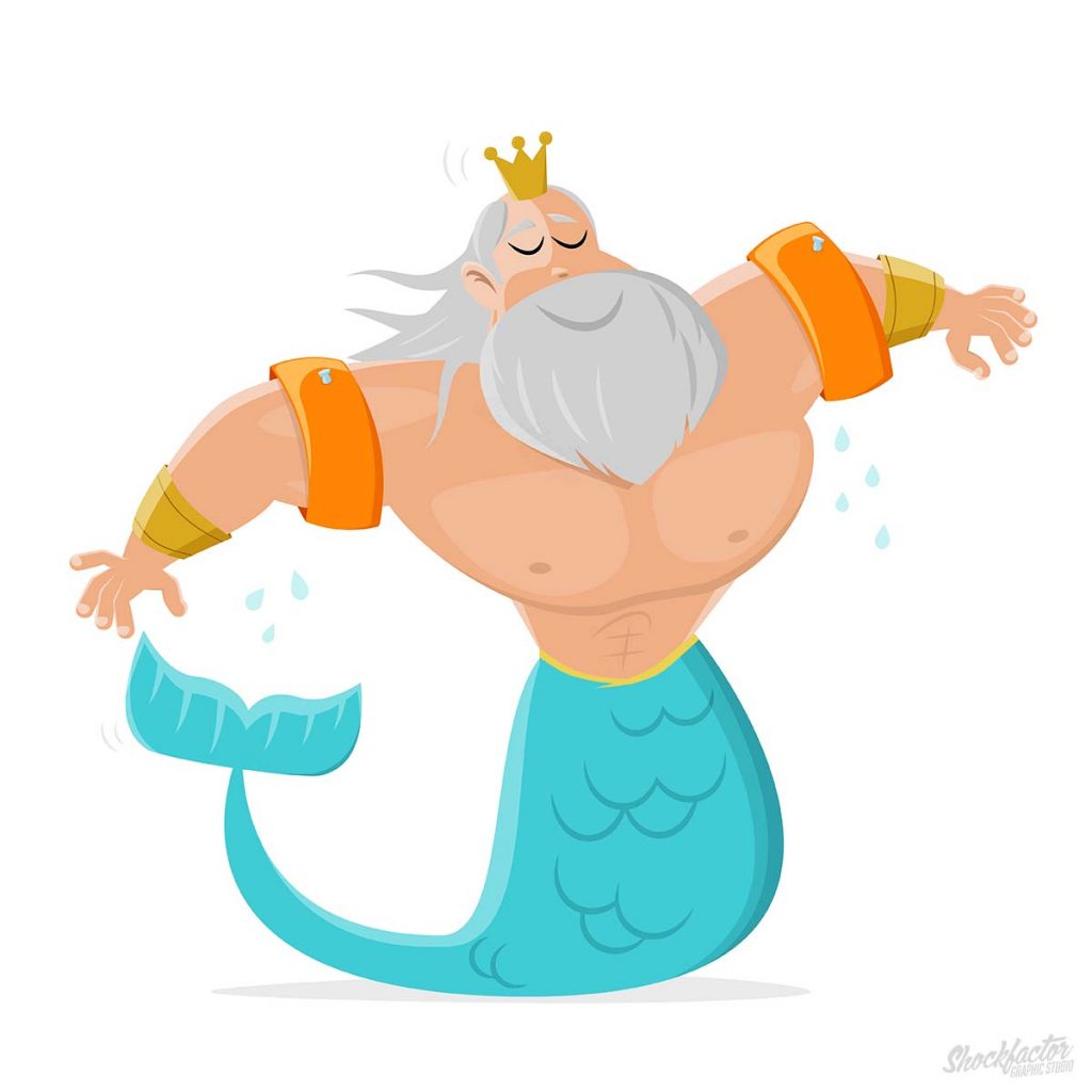 Neptun-Poseidon-Cartoon