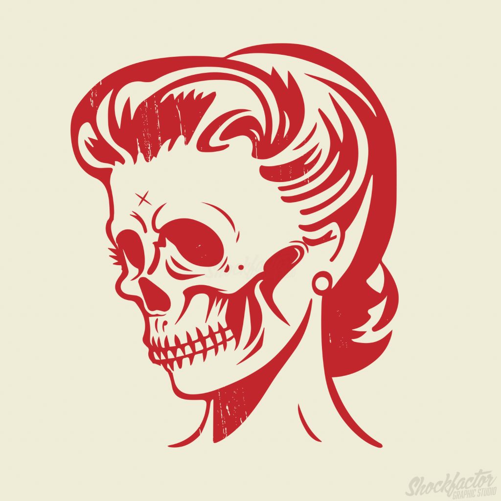 Retro Cartoon Skull Woman