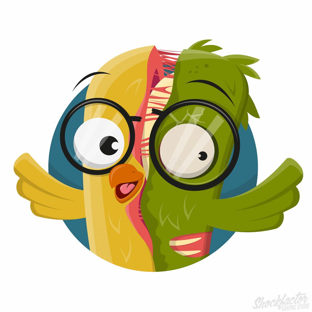 Zombie Cartoon Bird